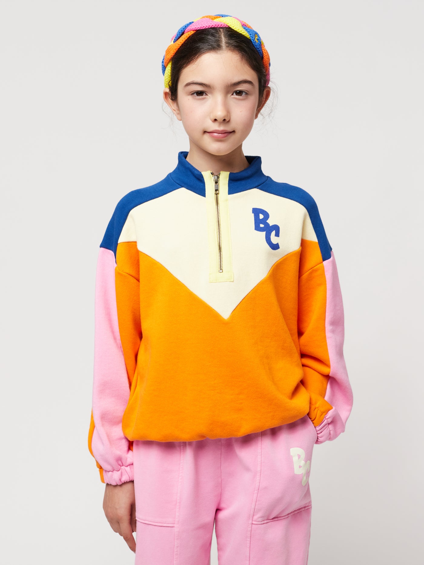 Bobo Choses Block Color zipped sweatshirt