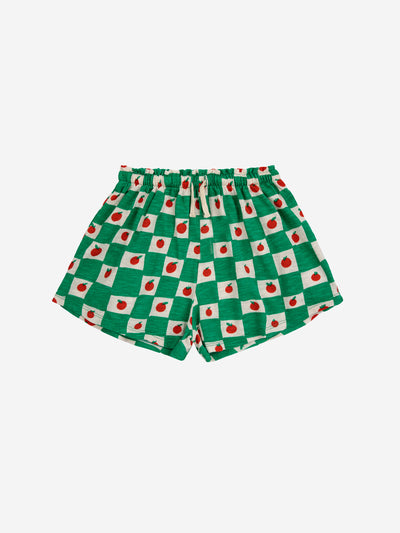 Bobo Choses Tomato allover ruffle shorts