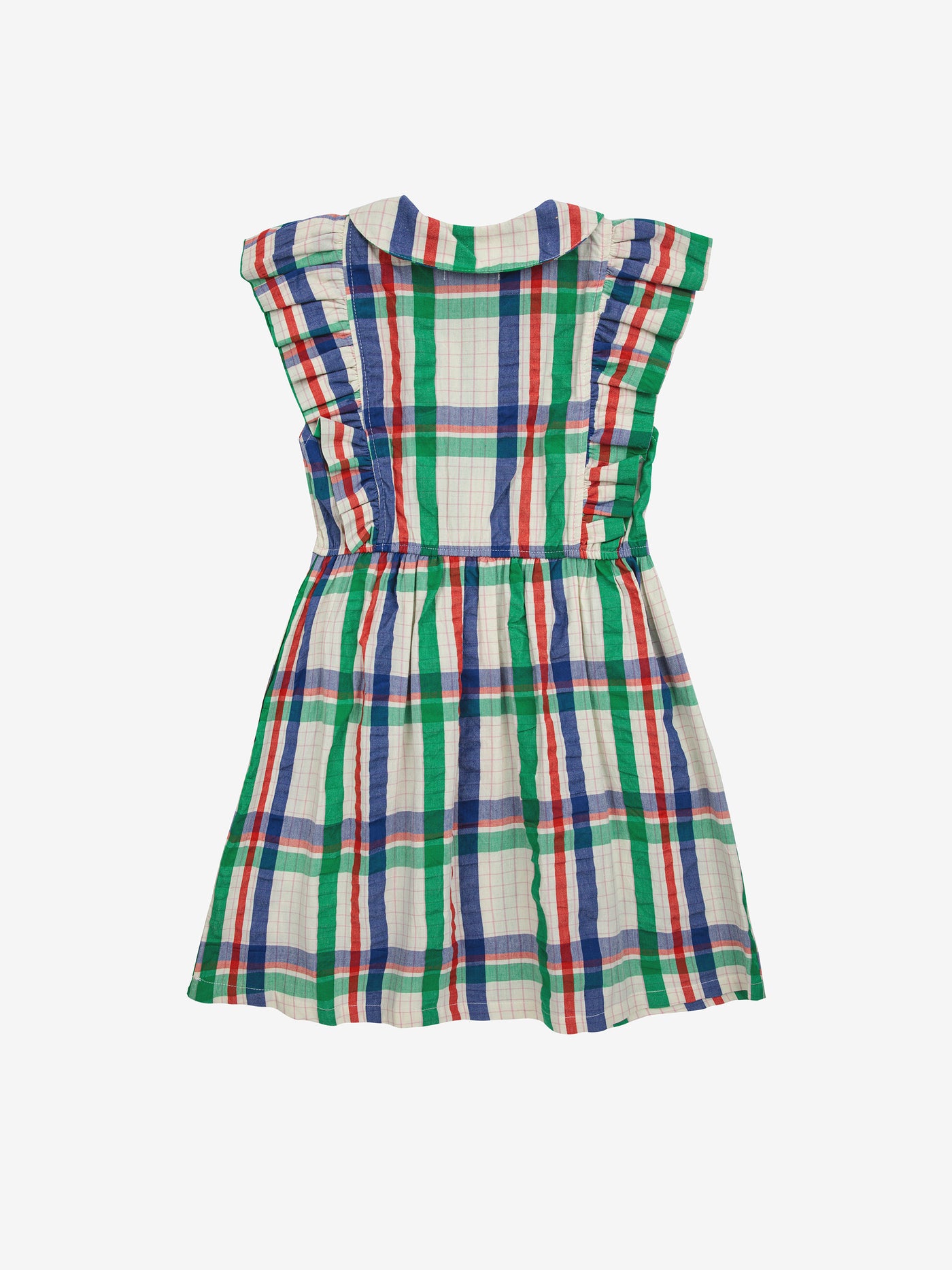 Bobo Choses Madras check ruffle woven dress