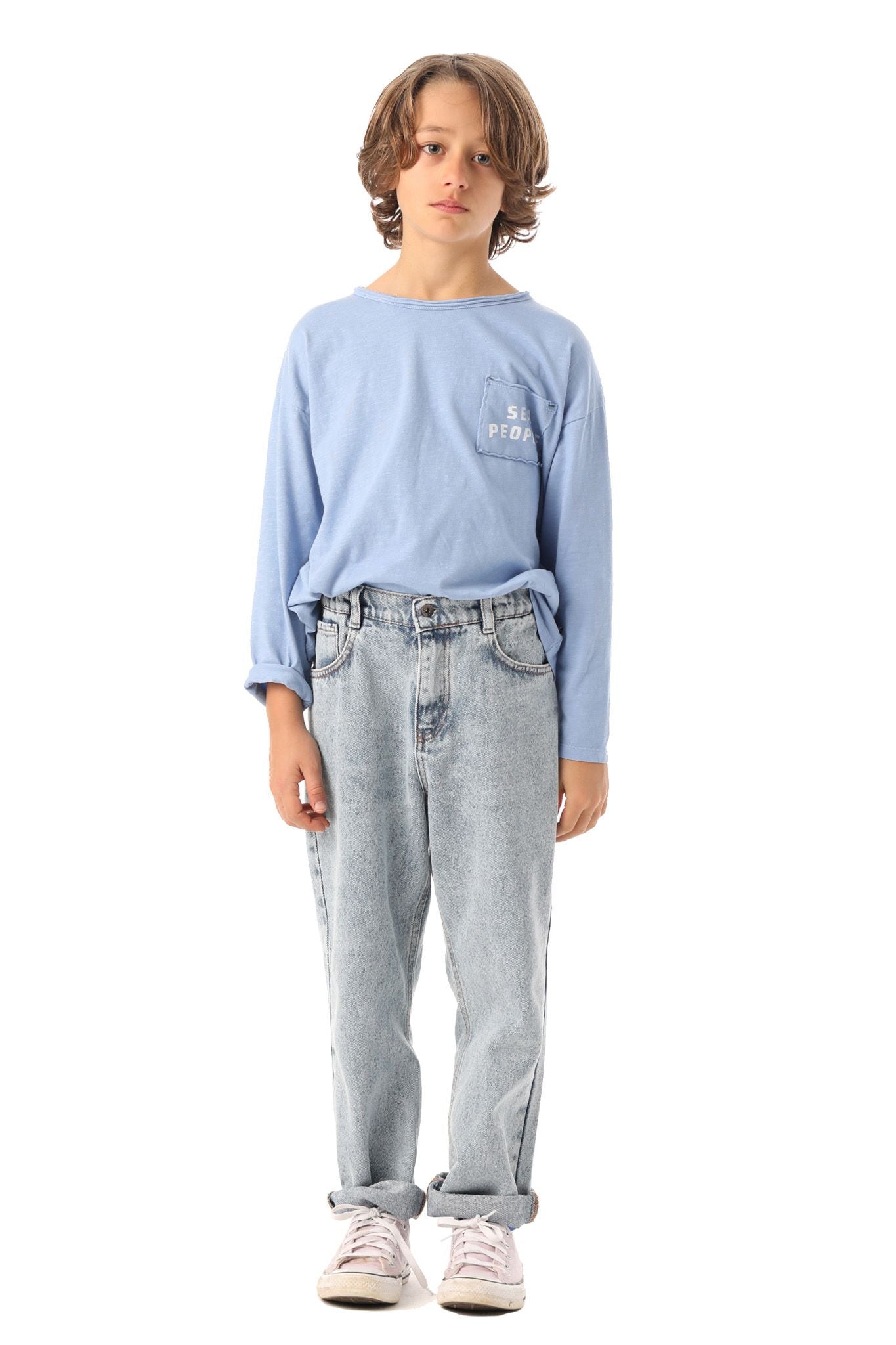 Piupiuchick camiseta manga larga | azul con print "sea people"