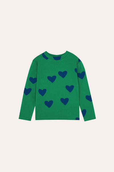 The Campamento camiseta verde con estampado de corazones