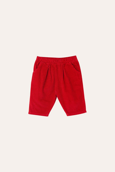 The Campamento pantalones bebé pana rojo