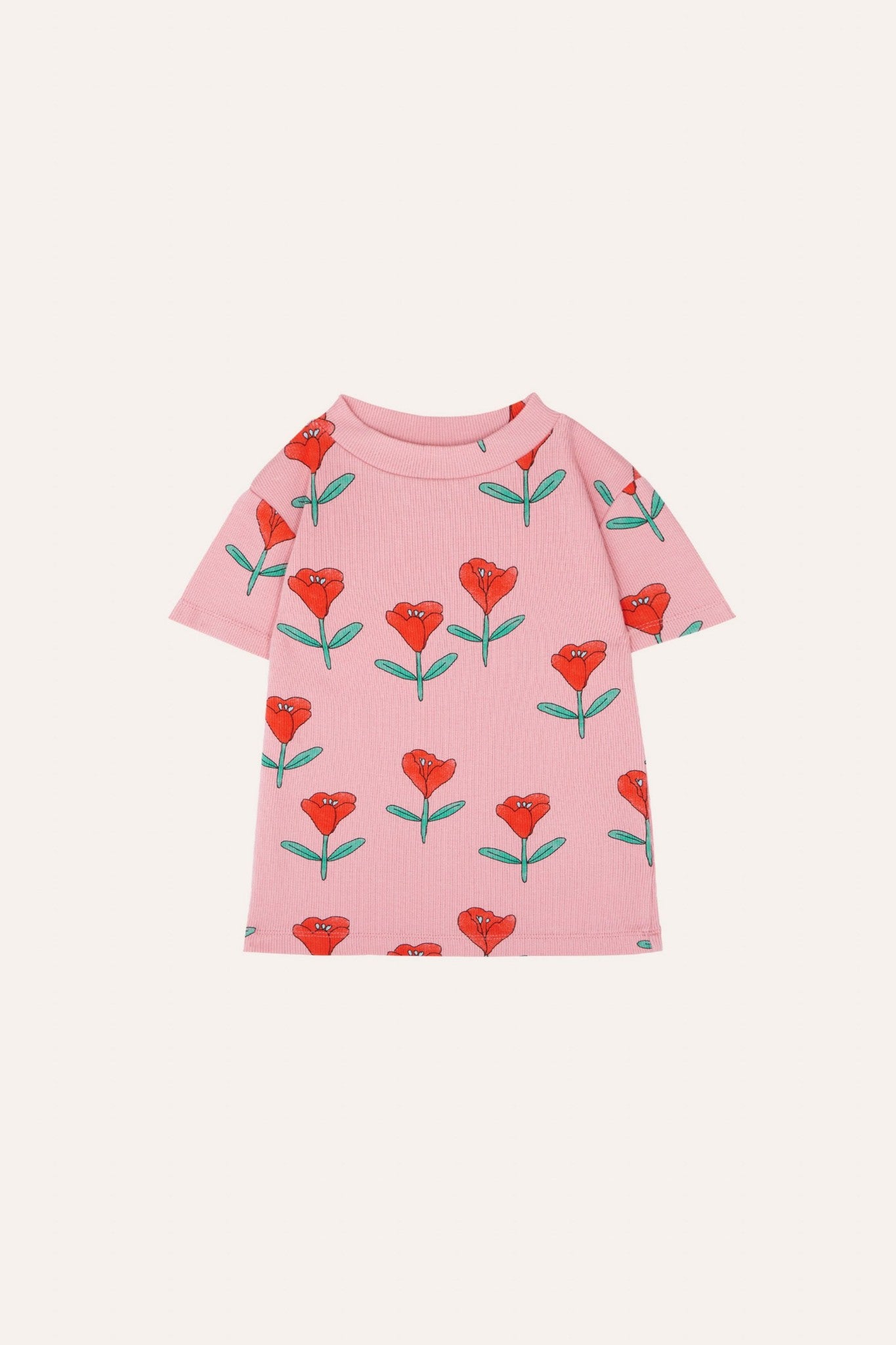 The Campamento Tulips Allover Kids Rib Tshirt