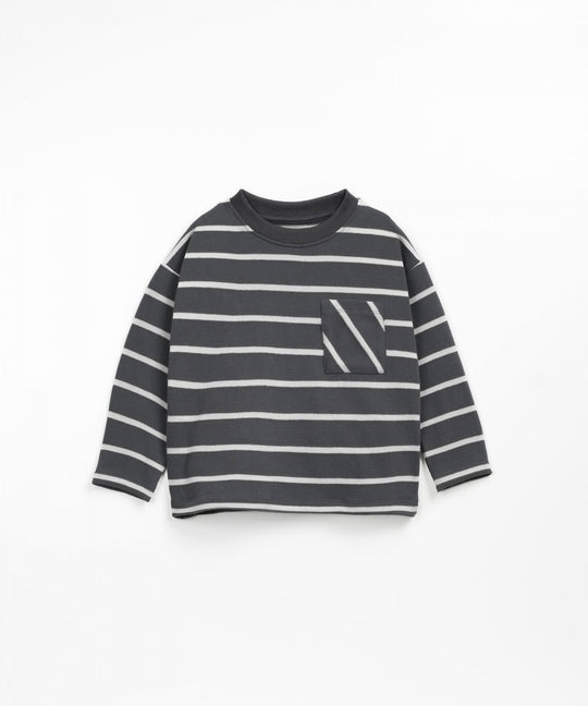 Striped T-shirt with front pocket