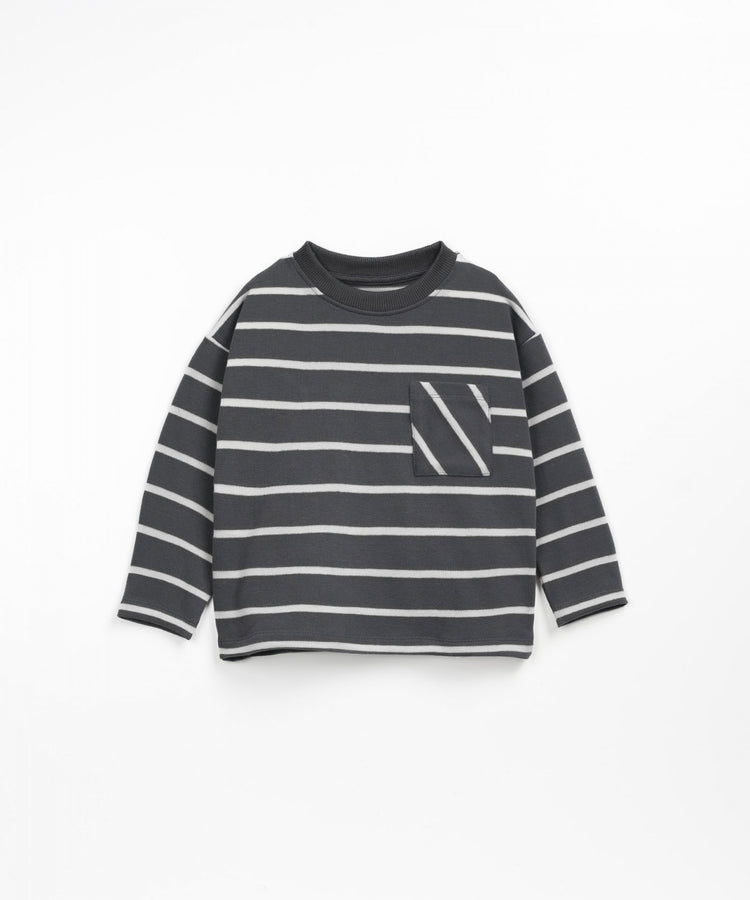 Striped T-shirt with front pocket