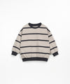 Striped knitted jumper with cuffs