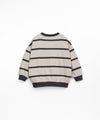 Striped knitted jumper with cuffs