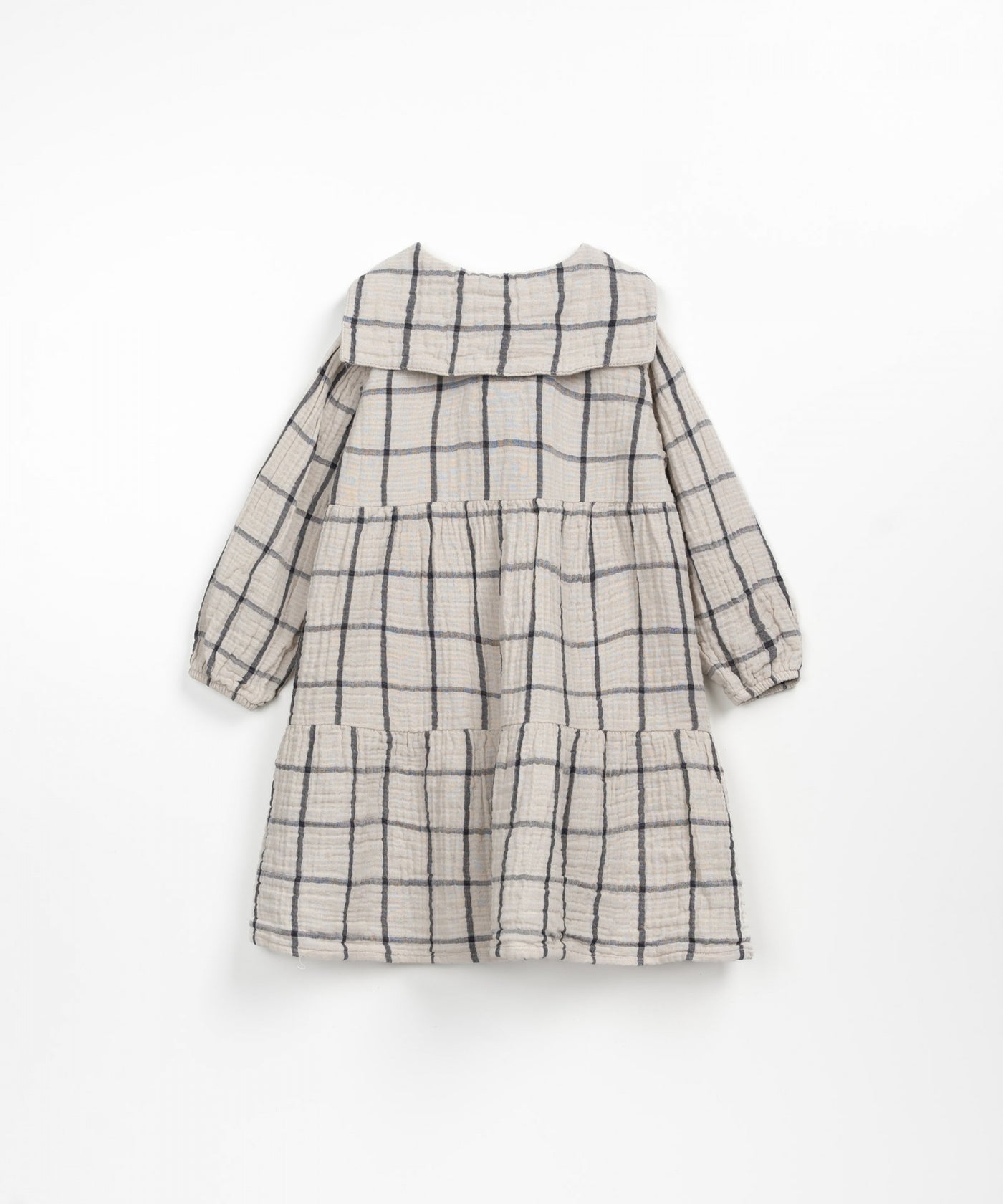 Woven dress with checkered pattern