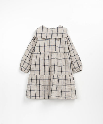 Woven dress with checkered pattern