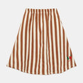 Falda larga infantil blanca con rayas marrones, muy calentita de Weekend House KIds.