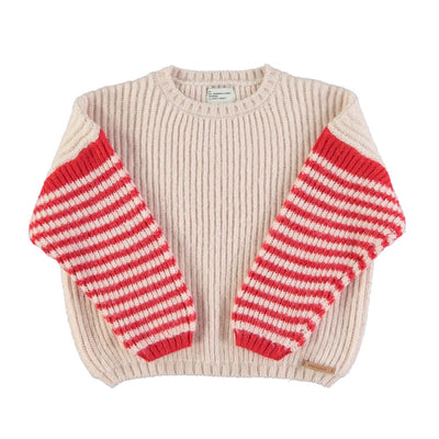 Piupiuchick knit jersey | raw & red stripes