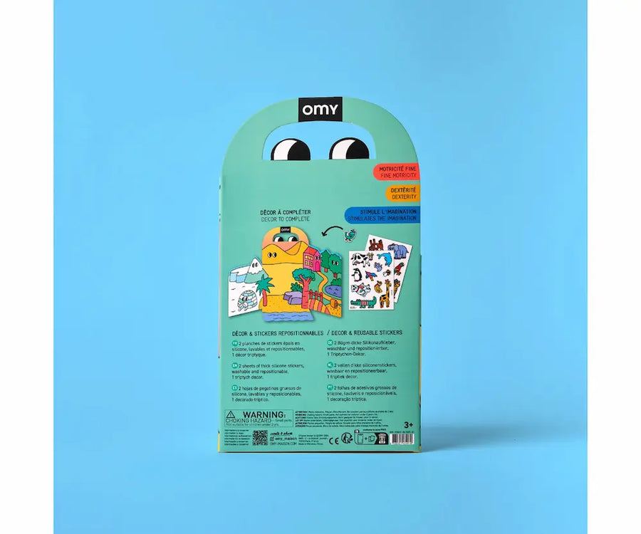 Montessori animals con pegatinas reutilizables