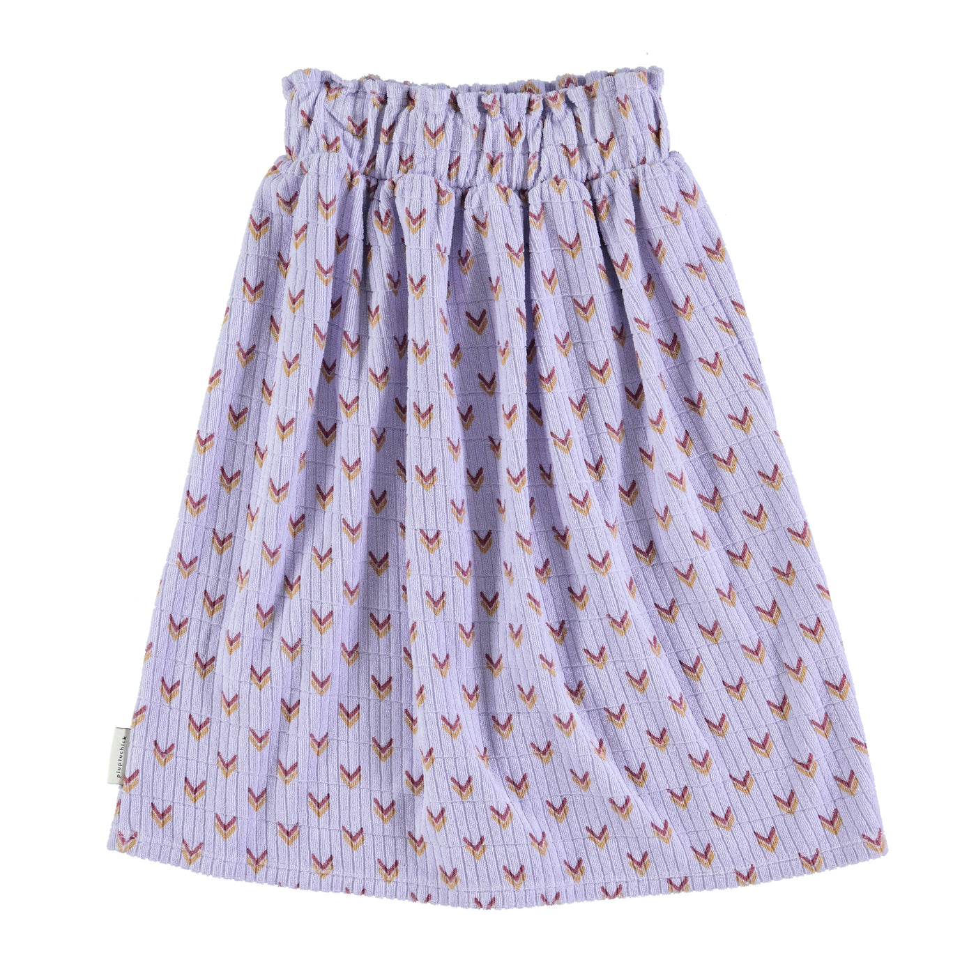 Piupiuchick long cotton curl skirt | lilac with multicolored arrows