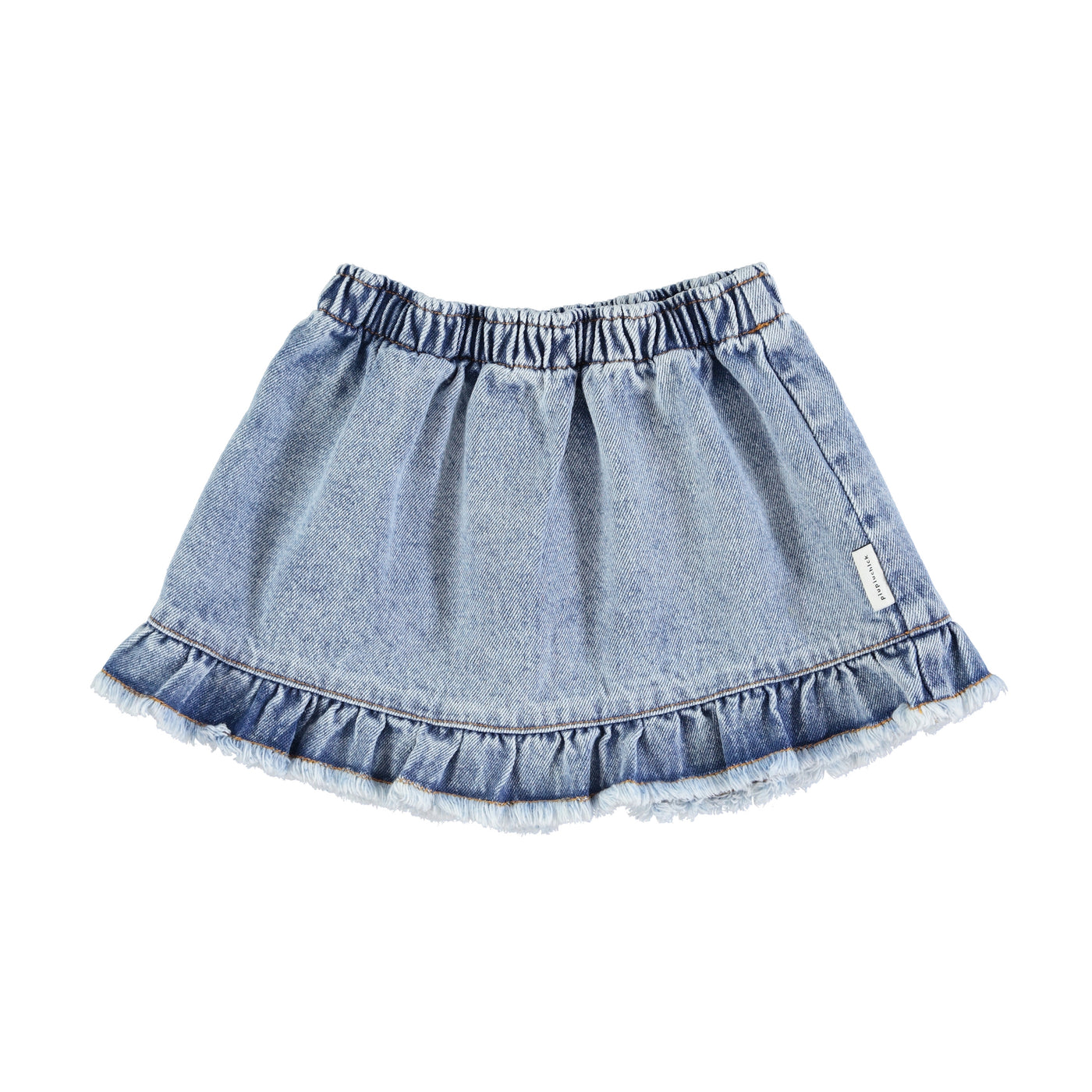 Piupiuchick short skirt with ruffles | light blue washed