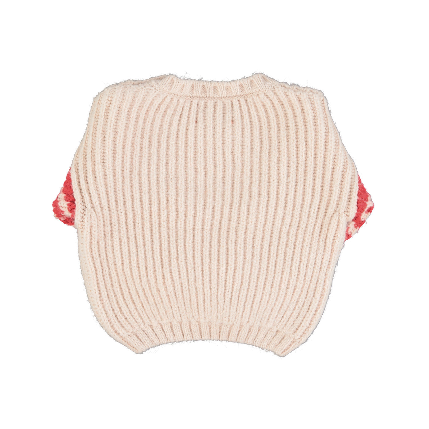Piupiuchick knitted baby jumper | raw & red stripes