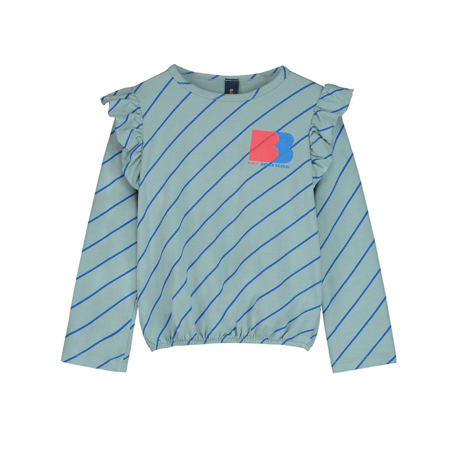 T-shirt frilles stripes