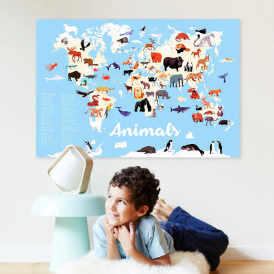 Poppik Gran poster de pegatinas "Animales del mundo"