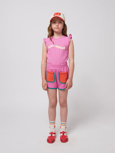 Pantalón corto rosa Color Block