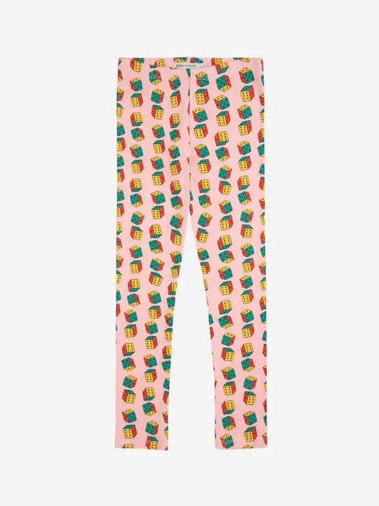 Mallas rosas con estampado de dados multicolores para niñas de Bobo Choses.