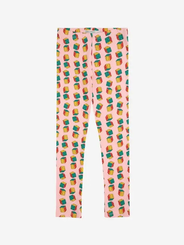 Mallas rosas con estampado de dados multicolores para niñas de Bobo Choses.