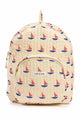 Mochila de color crema con estampado de barquitos de Holy & Love para niños y niñas