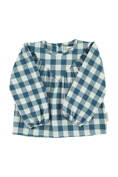 Blusa de cuadros blancos y azules para otoño de Piupiuchick