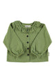 Blusa verde de cuadros pequeños y cuello Peter Pan, botones en la parte delantera para niñas de Piupiuchick colección AW25 I'm with the band.