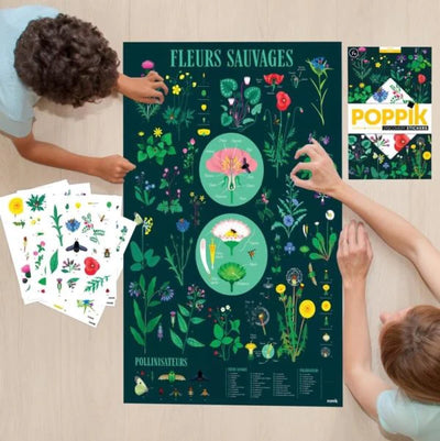 Poppik Gran poster de pegatinas flores