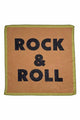 Pañuelo de gasa de color marrón con texto Rock & Roll en negro de Piupiuchick.