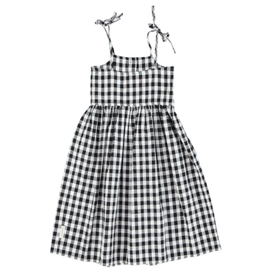 Piupiuchick long dress black & white checkered