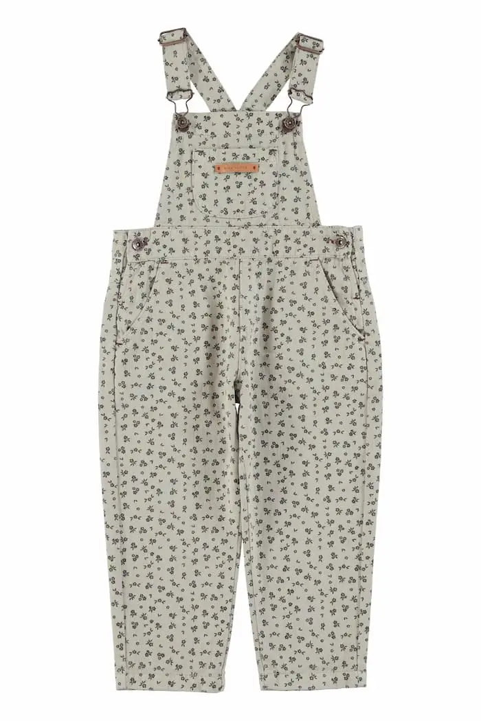 Peto gris claro con estampado de flores negros para niñas de Piupiuchick.