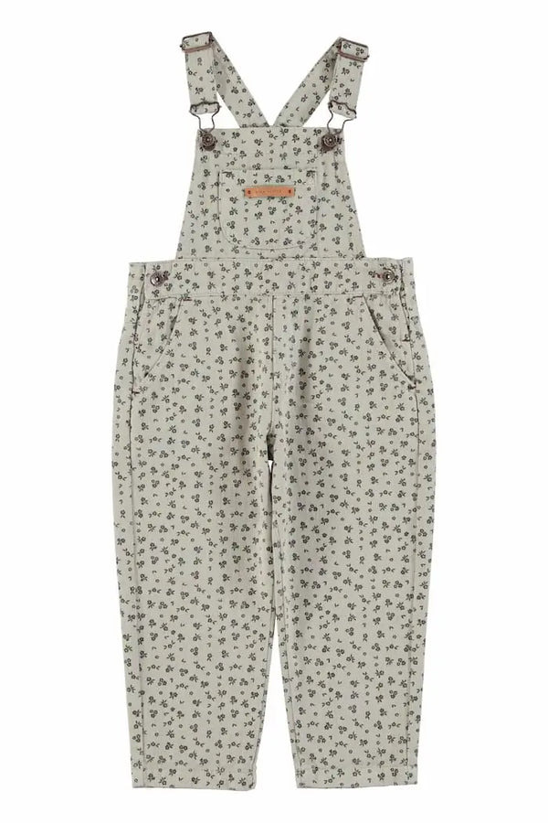 Peto gris claro con estampado de flores negros para niñas de Piupiuchick moda sostenible colección otoño invierno 2025