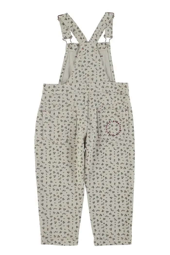 Peto gris clarito con flores vista atrás de Piupiuchick para niñas.
