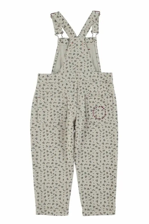 Peto gris clarito con flores vista atrás de Piupiuchick para niñas moda ecologica de Portugal aw25