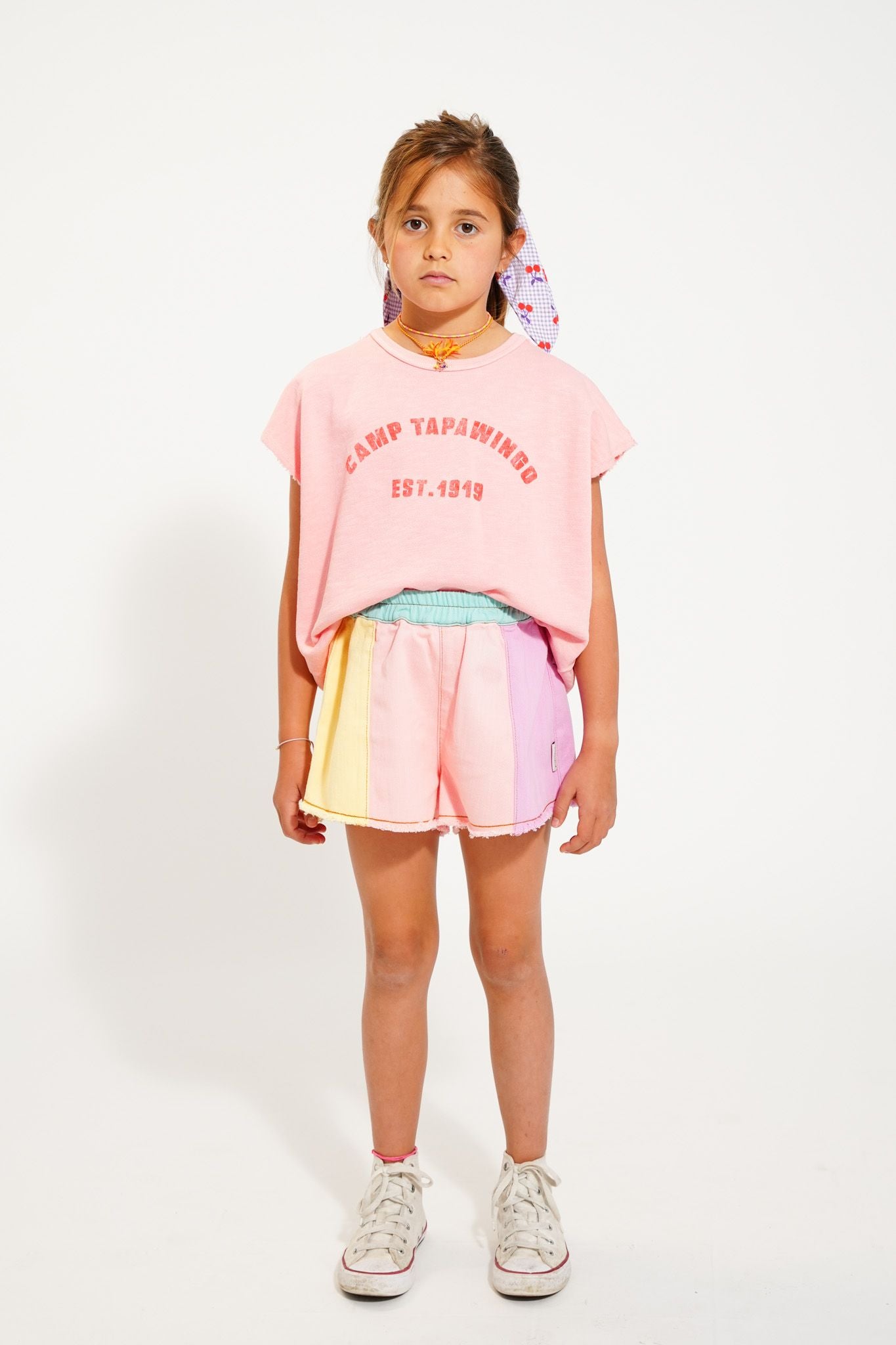 Sleeveless T-shirt | rose with "camp tapawingo" Piupiuchick