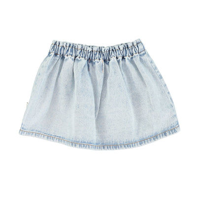 Piupiuchick short skirt washed blue denim