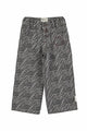 Pantalones anchos de color gris con estampado de cebra y dos bolsillos en la parte delantera de Piupiuchick.