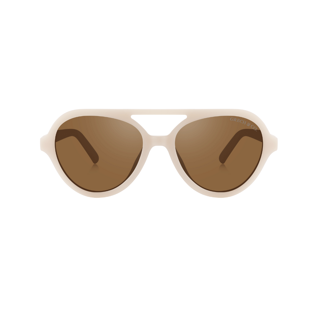 Grech&Co Polarized Aviator Sunglasses Creamy White (3-8 años)