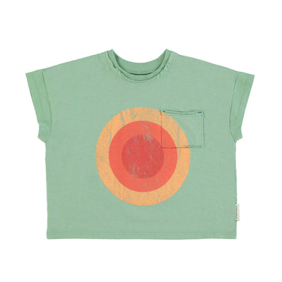 Piupiuchick t'shirt green w/ multicolor circle print