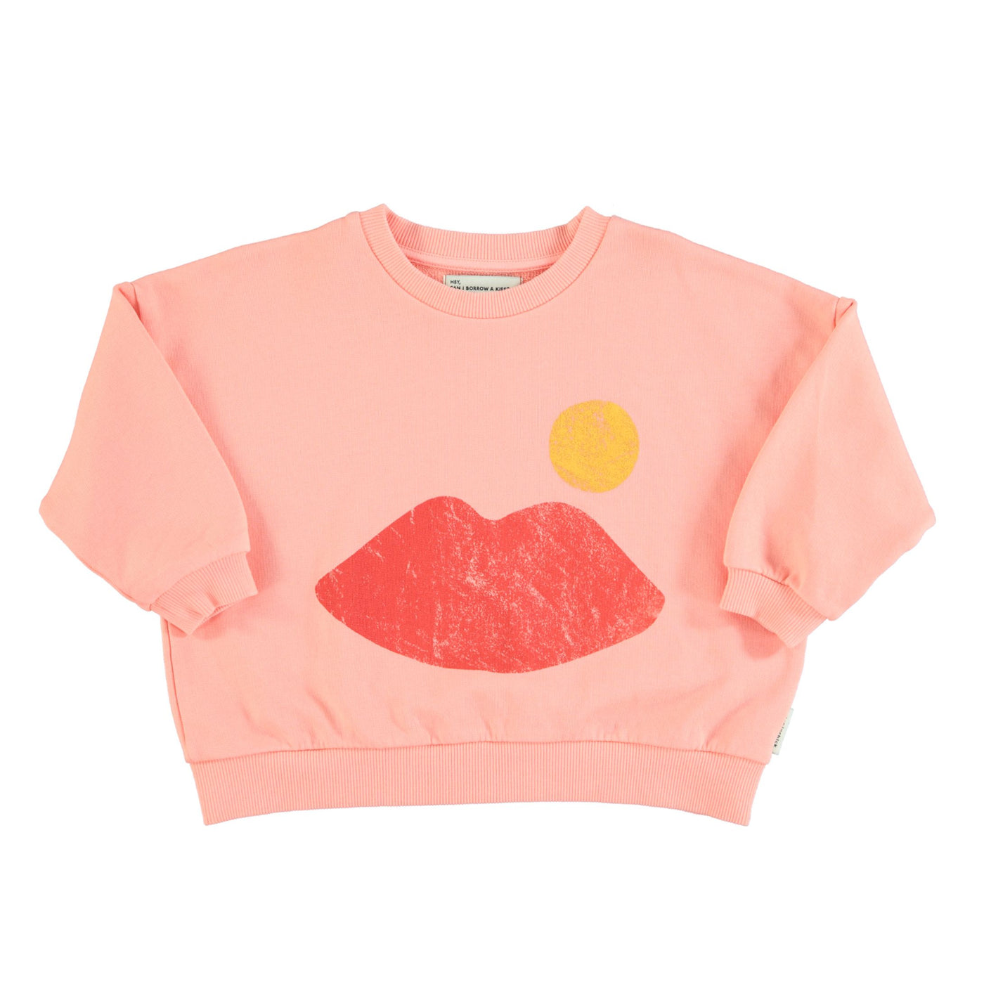 Piupiuchick sweatshirt coral w/ lips print