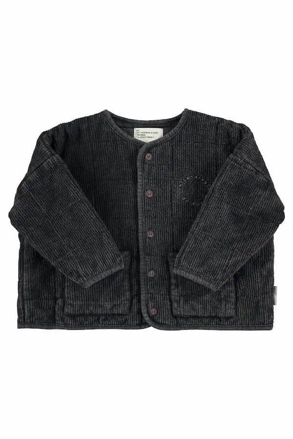 Chaqueta negra acolchada color negro lavado para niñas y niños de Piupiuchick.