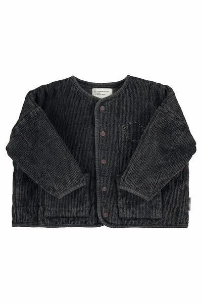 Chaqueta negra acolchada color negro lavado para niñas y niños de Piupiuchick.
