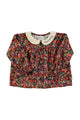 Blusa para niñas de flores multicolor con cuello Peter Pan Piupiuchick AW25 I'm with the band