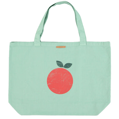 Piupiuchick XL bag green w/ apple print