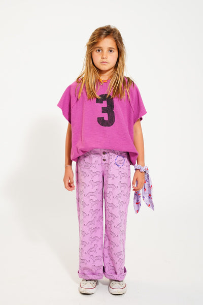Sudadera sin mangas | fucsia con  estampado "3" Piupiuchick