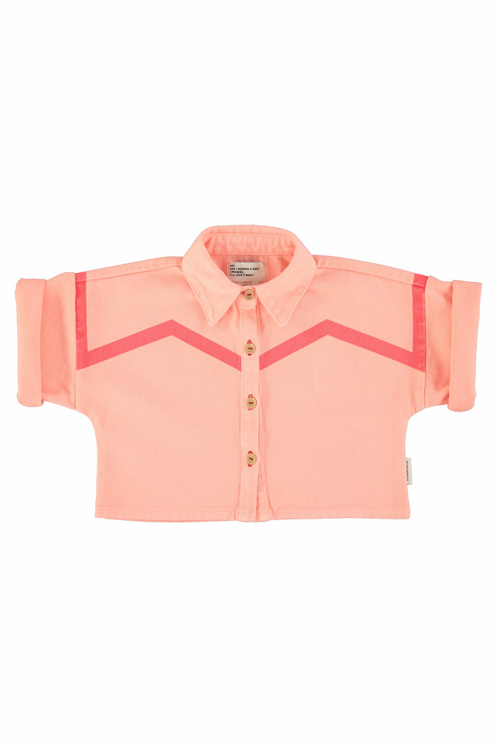 Short-sleeve jacket | pink with pink stripes Piupiuchick – petit