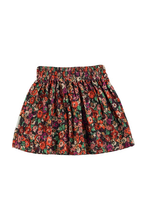 Falda corta multicolor de flores para niñas de Piupiuchick otoño invierno 2025 moda sostenible