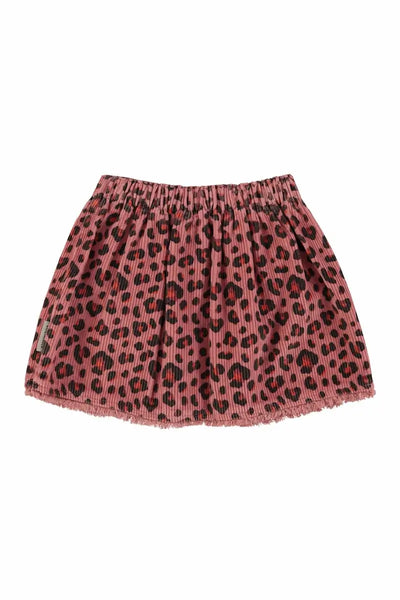 Falda rosa de animal print de pana de Piupiuchick, vista trasera.
