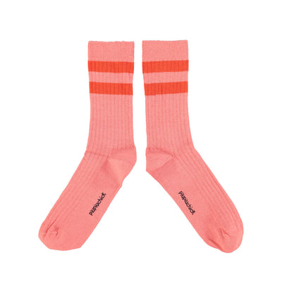Piupiuchick socks pink/ w orange stripes