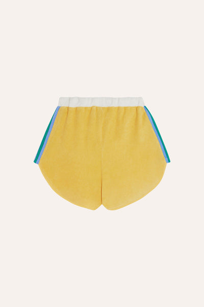 Pantalones cortos amarillos color block